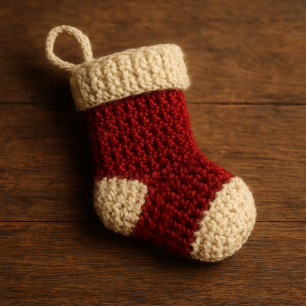 Crochet Festive Twisted Spiral Holiday Ornament Free Pattern