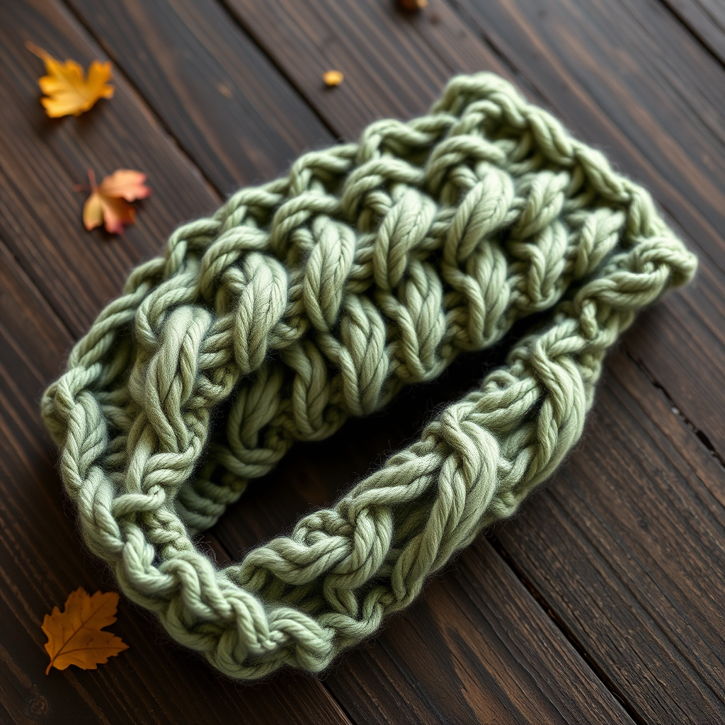 Whispering Willow Twisted Headband Free Pattern – Textured Knit with Leaf Motif