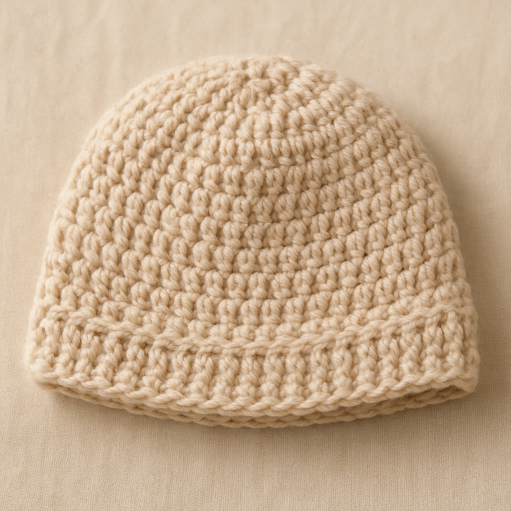 Crochet Whimsical Textured Cuffed Beanie Free Pattern