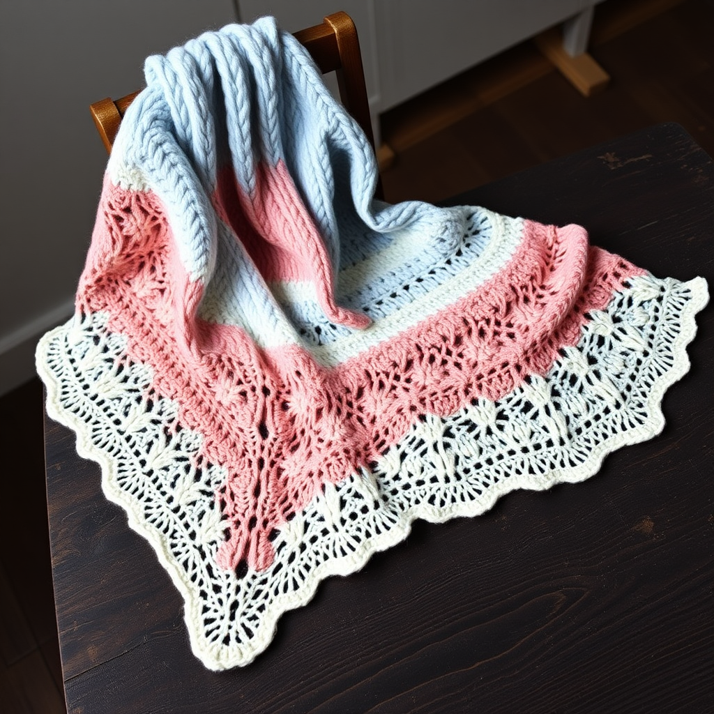 Aurora Skye Triangle Shawl Free Pattern – Knit with Drifting Cloud Lace