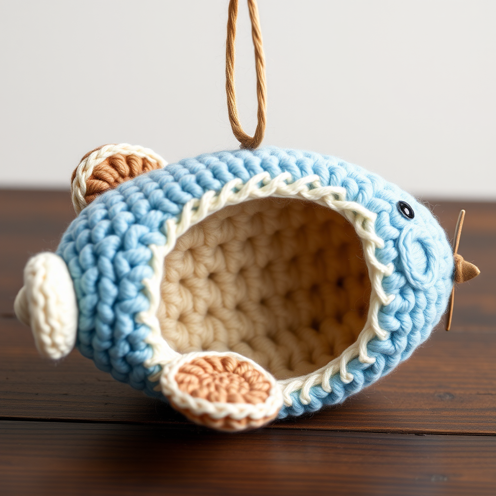 Cloud Nine Driftwood Airplane Ornament Free Crochet Pattern – Soft Yarn Sky Décor