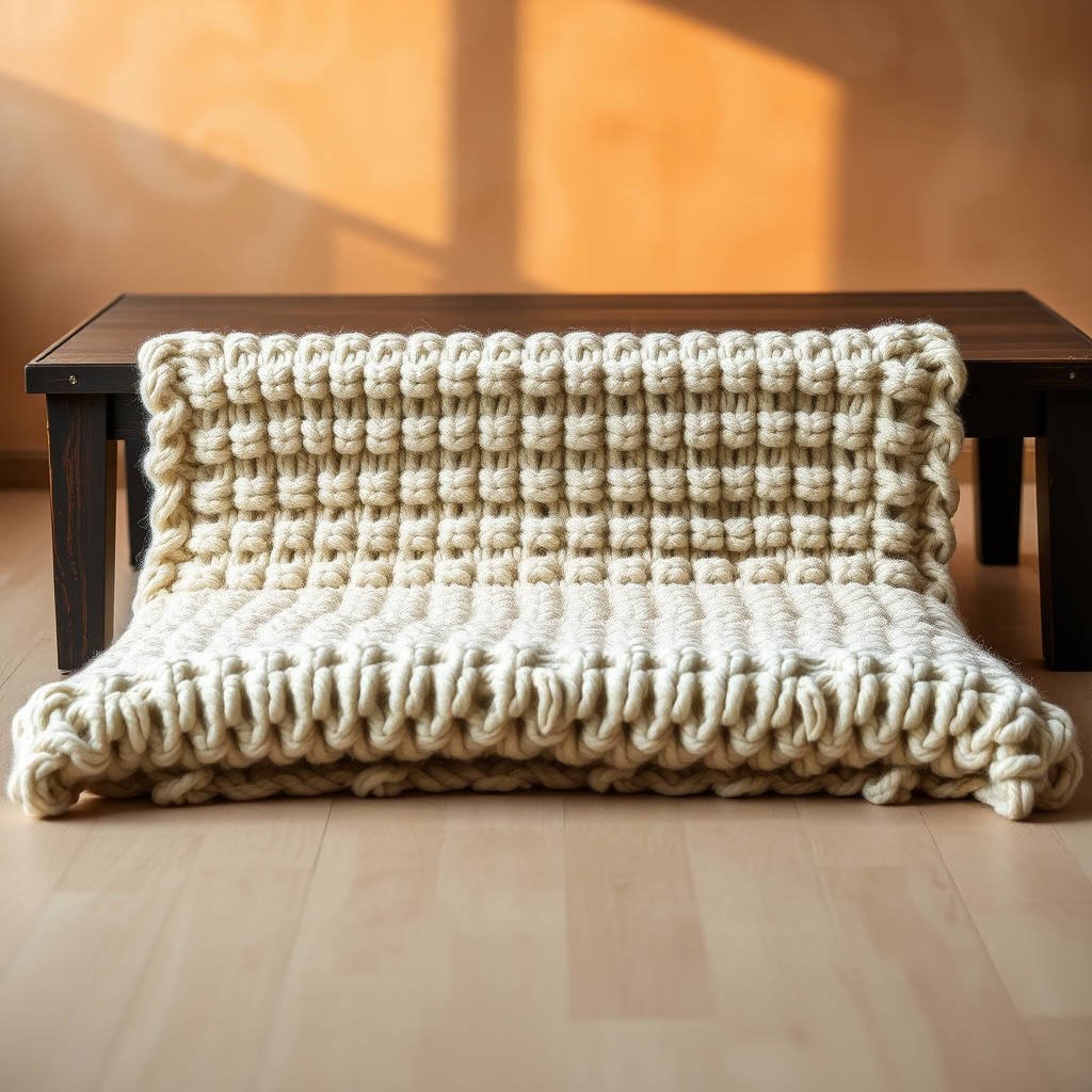 The Driftwood Dune Rug: A Free Knitting Pattern for a Textured, Chunky Alpaca Floor Accent