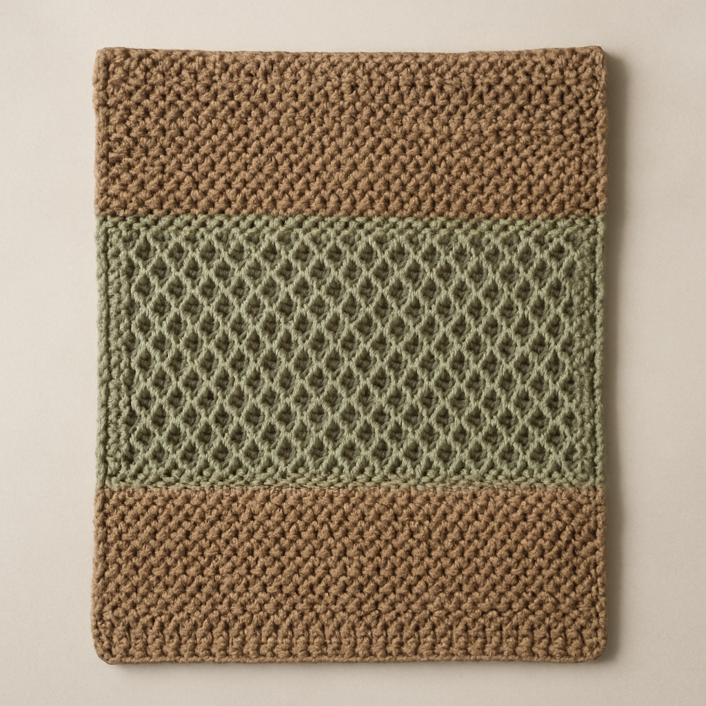 Chunky Avant-Garde Baby Blanket with Lace Mesh - Free Pattern