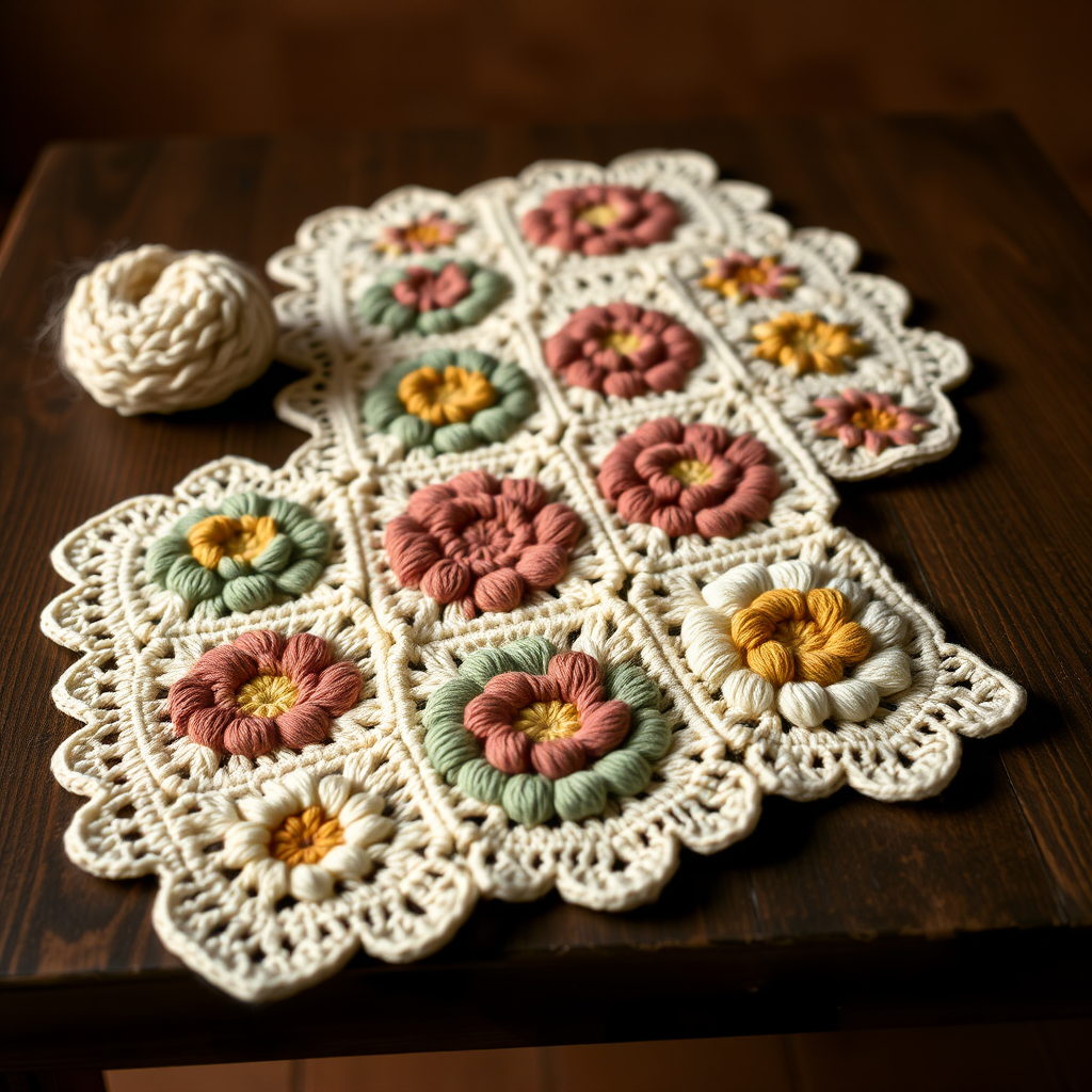 The Gilded Garden Granny Square Table Runner: A Free Crochet Pattern for a Vintage-Modern Heirloom