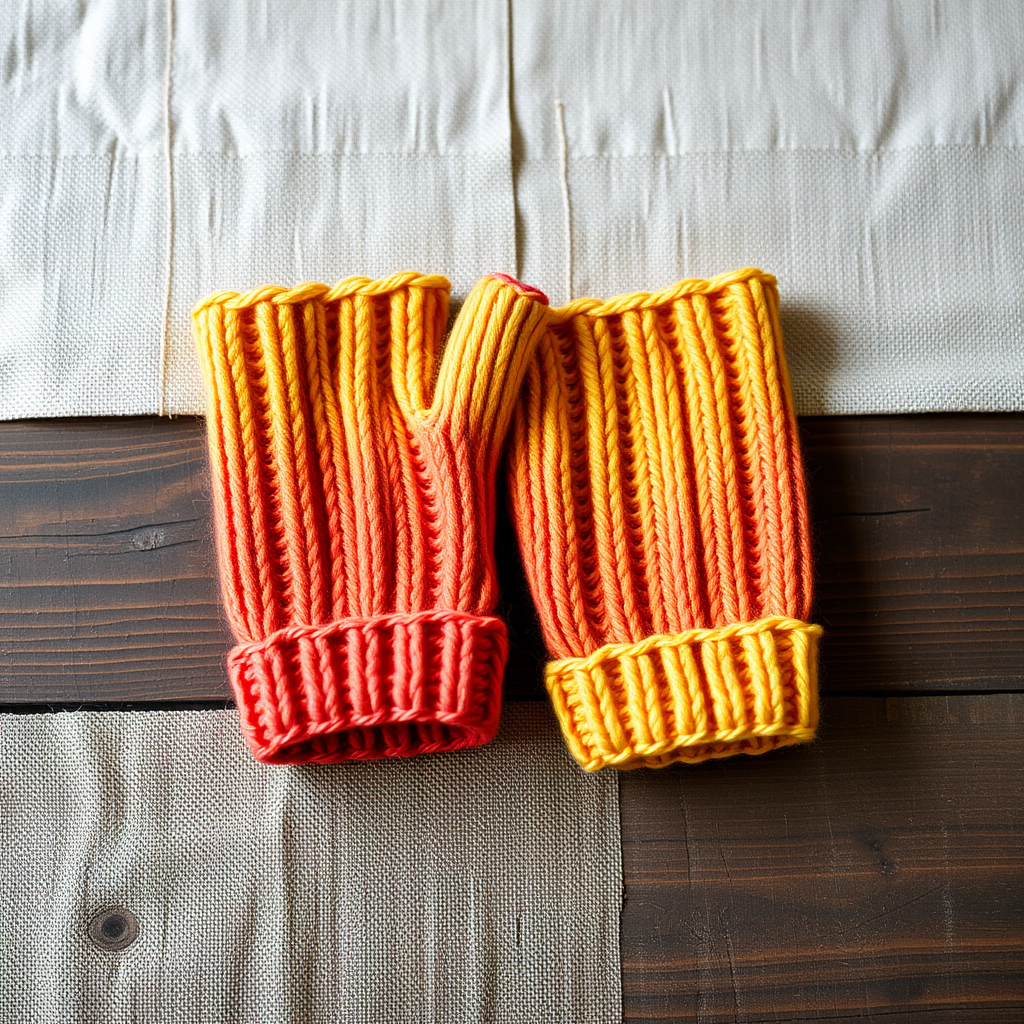 Sunset Ombre Fingerless Gloves Free Pattern