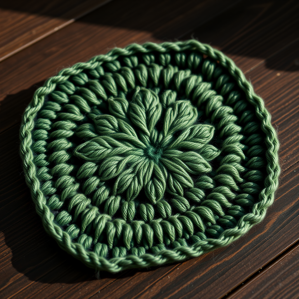 Enchanted Forest Fern Coaster Set Free Pattern – A Textured Knit Botanical Accent