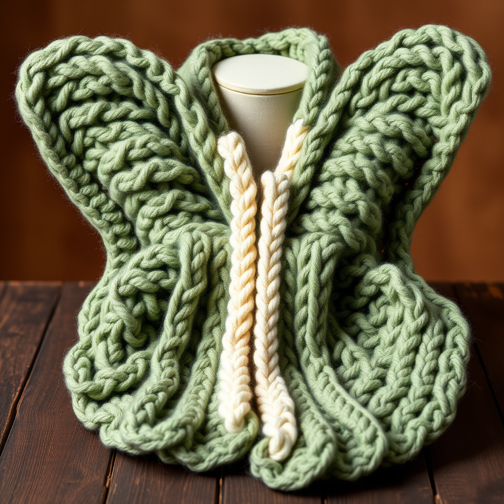 The Woodland Cocoon Scarf: A Free Knitting Pattern for a Chunky Butterfly Wrap
