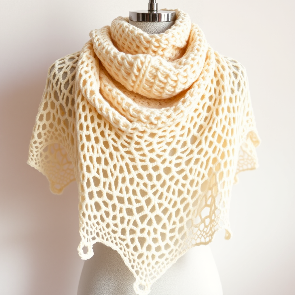 Elegant Lace Crochet Triangle Shawl Pattern