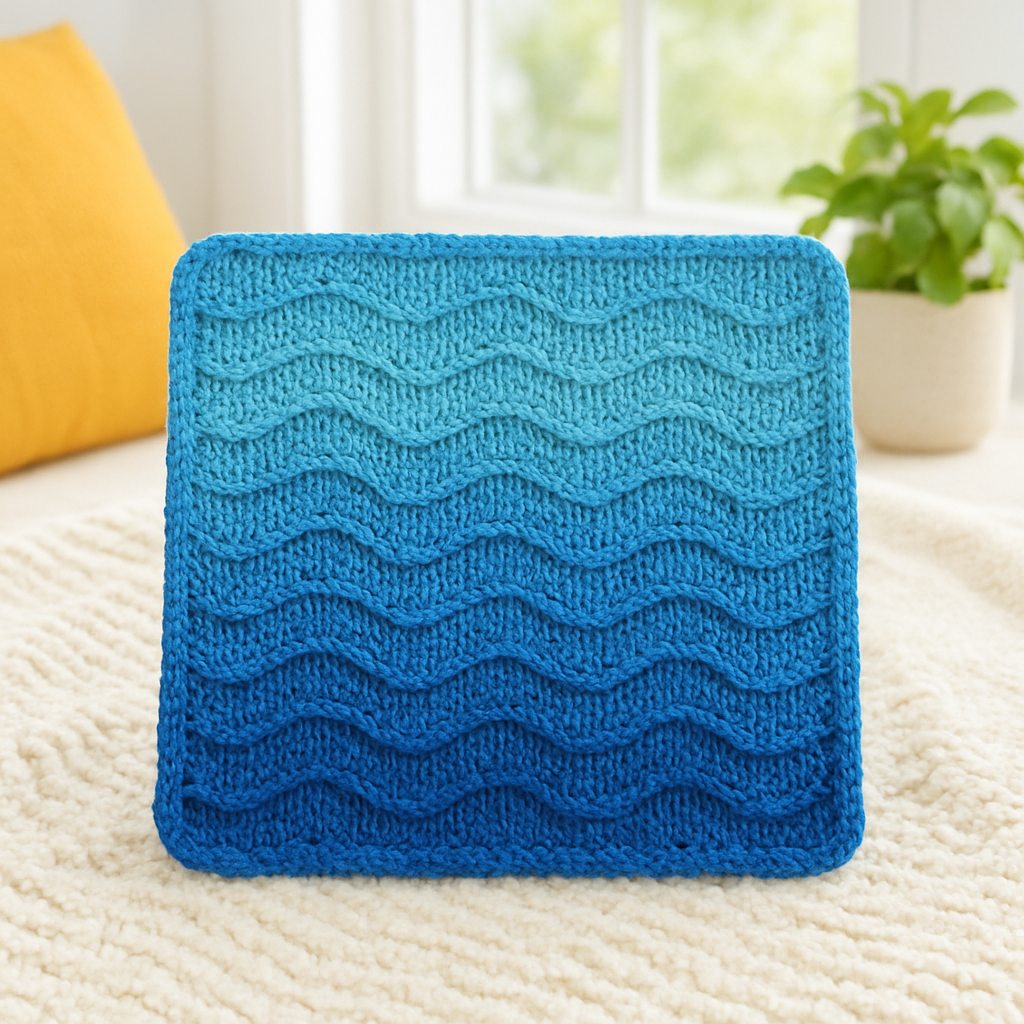 Ocean Ripple Reusable Cleaning Cloth Free Pattern
