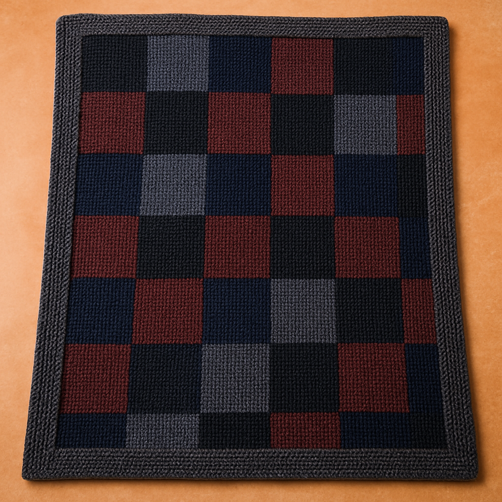 Dark Academia Checkered Afghan Free Pattern