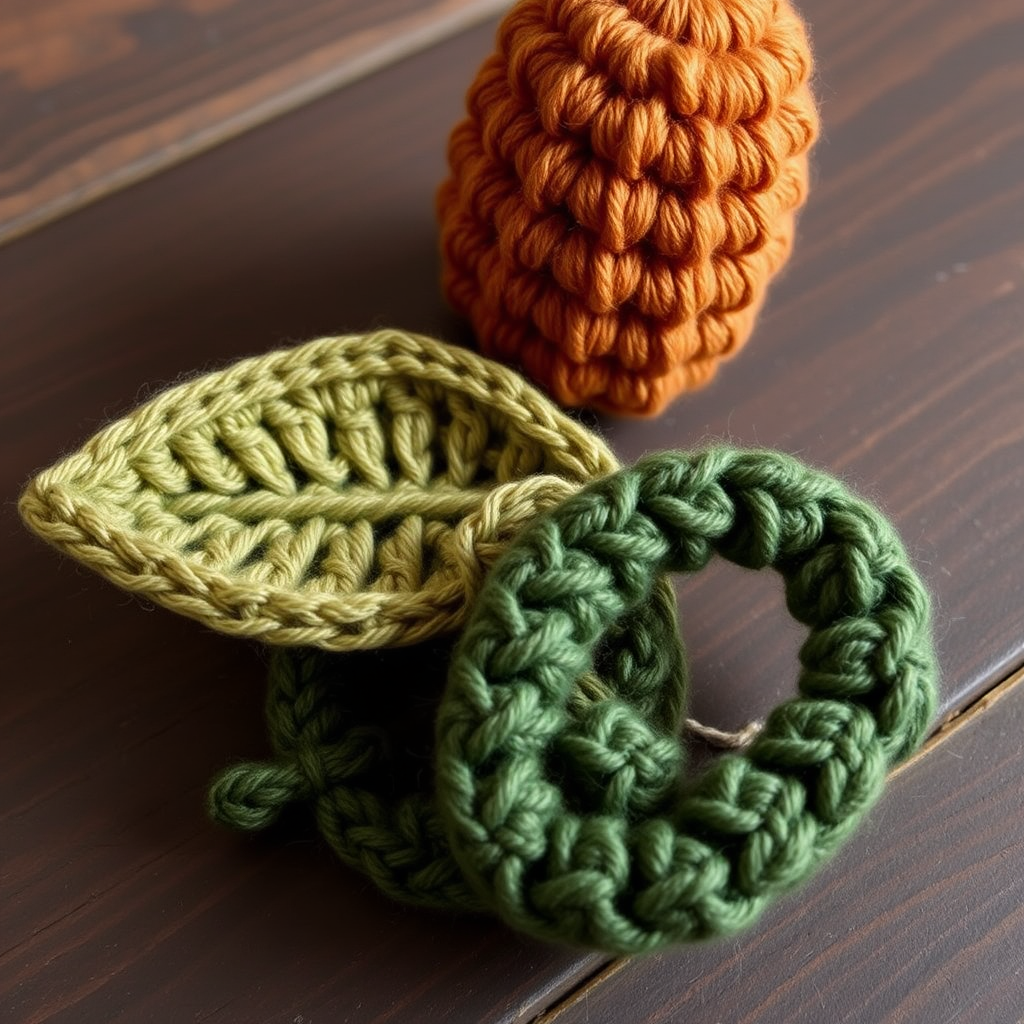 Harvest Moon Pumpkin Stem, Leaf, and Vine Free Pattern – Crochet a Rustic Fall Charm
