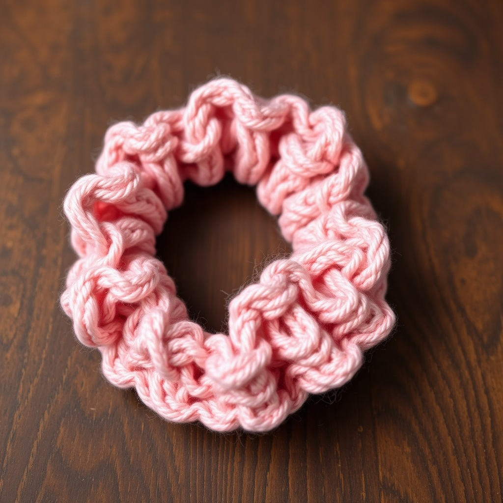 The Celestial Bloom Scrunchie Free Pattern – A Knitted Lace and Cable Hair Wrap