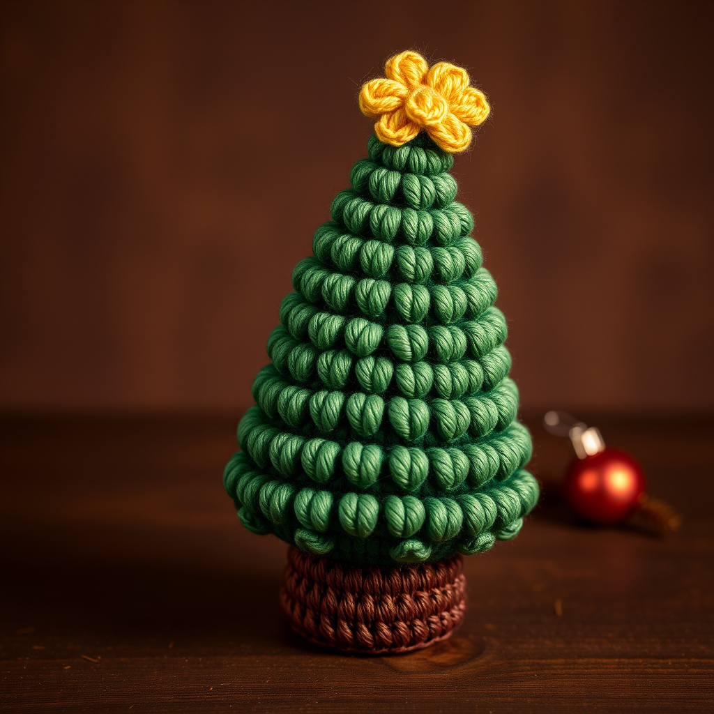The Starlight Spruce: A Textured Crochet Christmas Tree Free Pattern