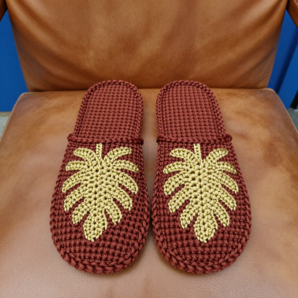 Tropical Leaf Overlay Slides: Free Crochet Pattern