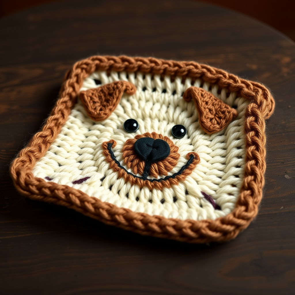 Paw-sitive Vibes Dog Emoji Square Free Pattern