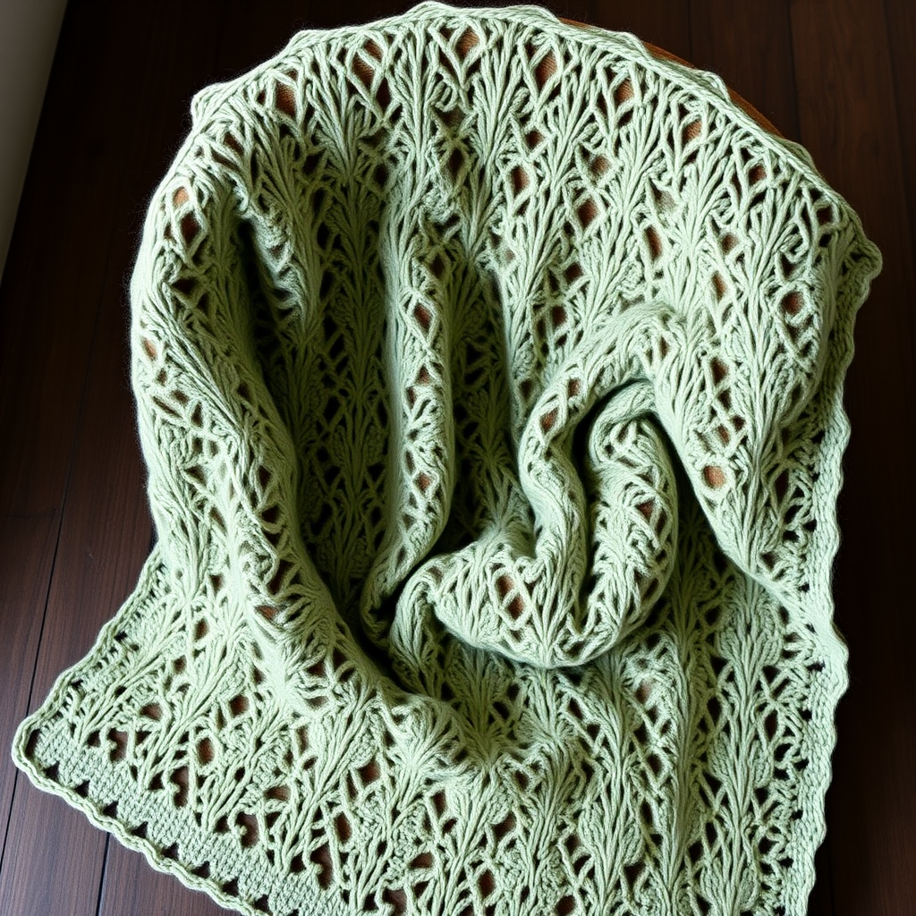 Gossamer Grove Lace Blanket Free Pattern – Airy Botanical Knit