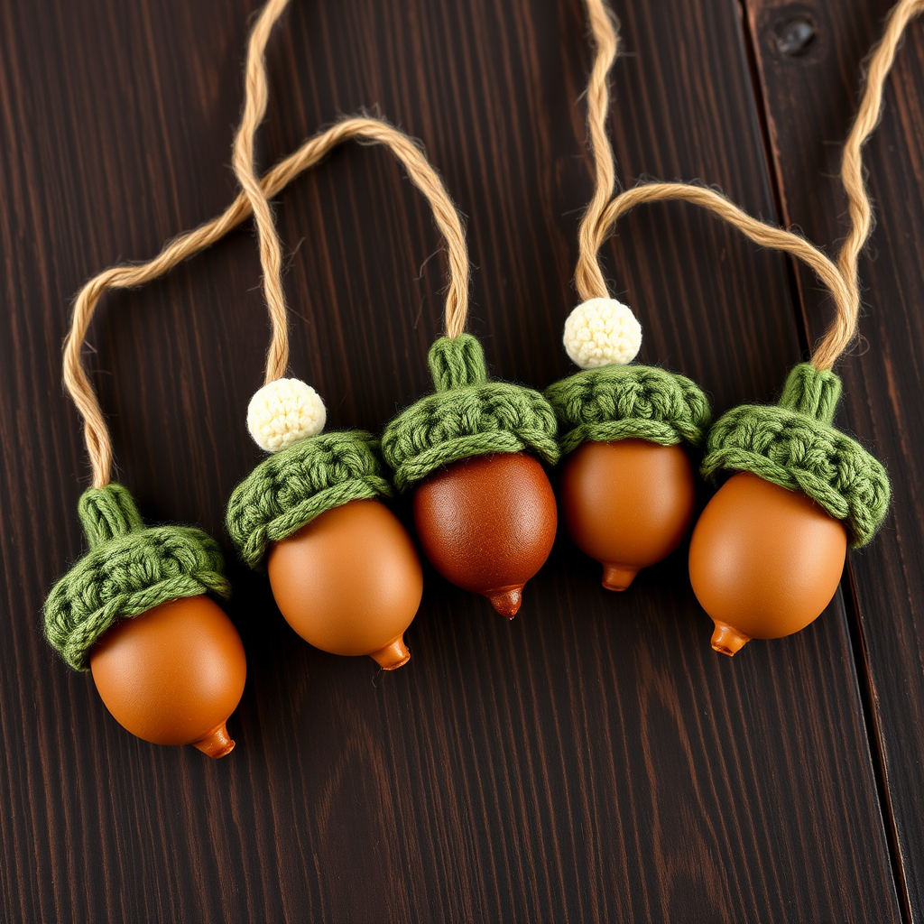 Mossy Acorn Fairy Lights Free Pattern – Knit a Forest Glow Garland