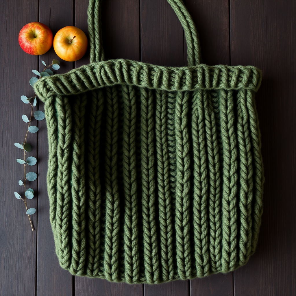 Mossy Glen Cable Knit Market Bag Free Pattern – A Textured Forest Tote