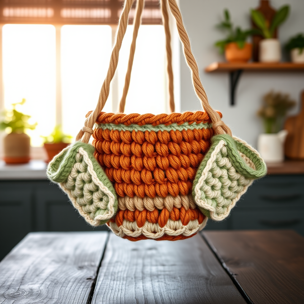 Herb Haven Hanging Planter Free Pattern – Crochet a Boho Kitchen Garden