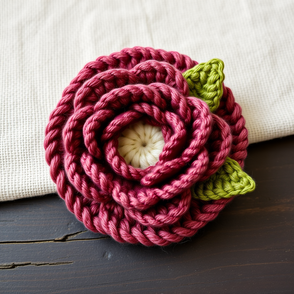 Enchanted Rosewood Crochet Brooch Free Pattern – A Vintage-Inspired Floral Accent