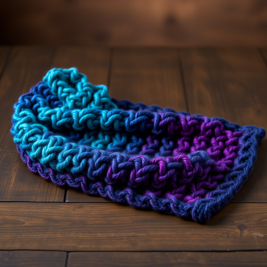 Aurora Boreal Chunky Scarf Free Pattern – Gradient Knit Scarf with Woven Texture