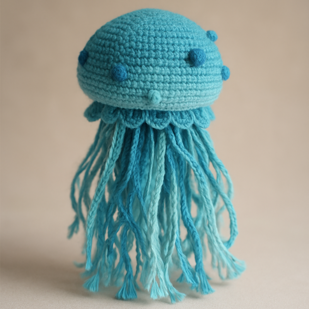 Ocean Fairycore Amigurumi Jellyfish with Tassels Free Pattern