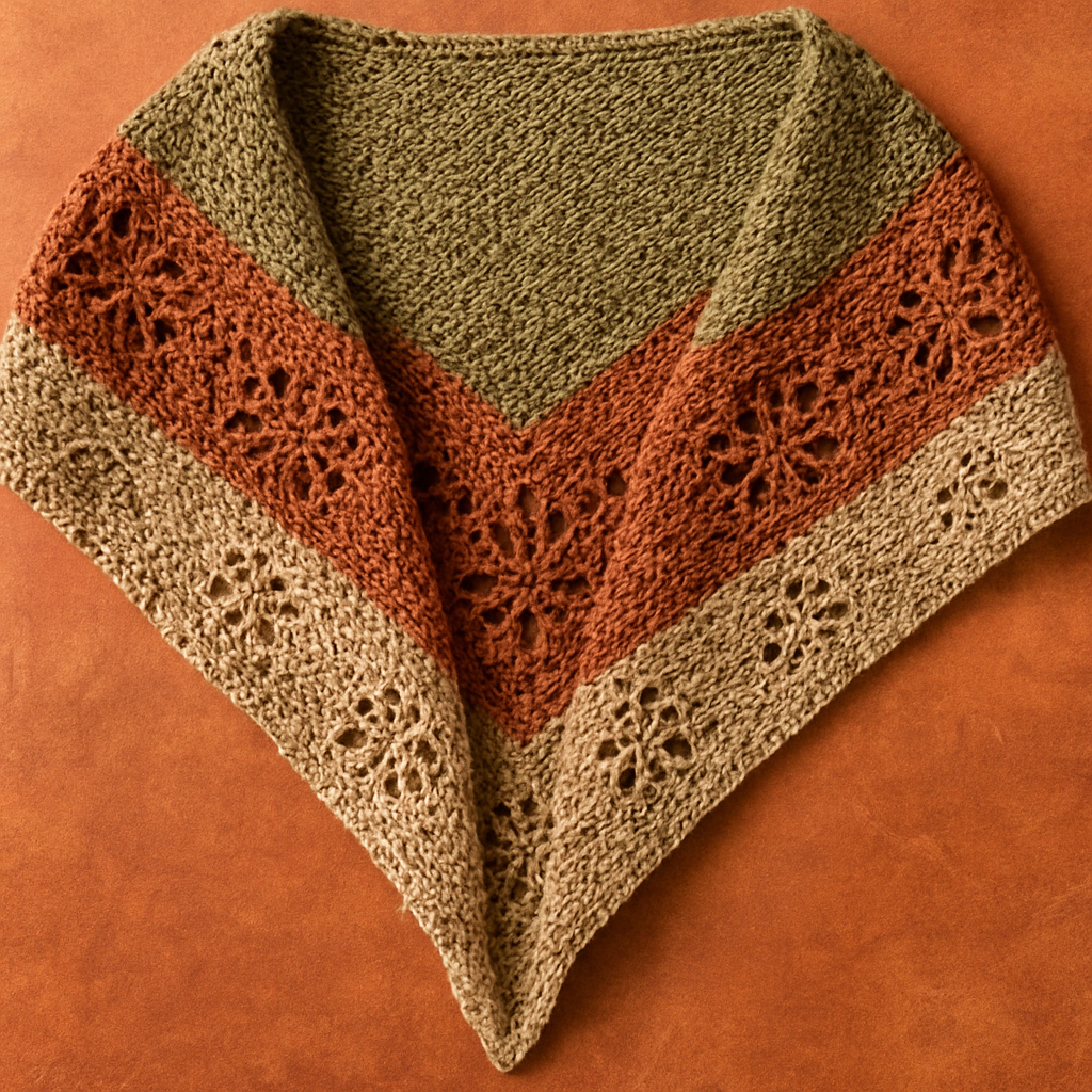 Chunky Avant-Garde Floral Shawl Free Pattern