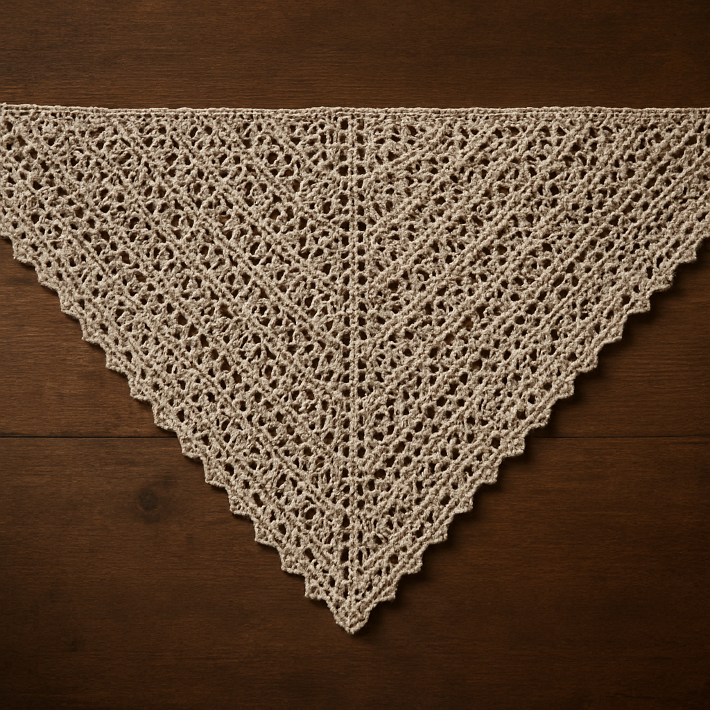 Crochet Elegant Vintage Wavy Triangle Shawl Free Pattern