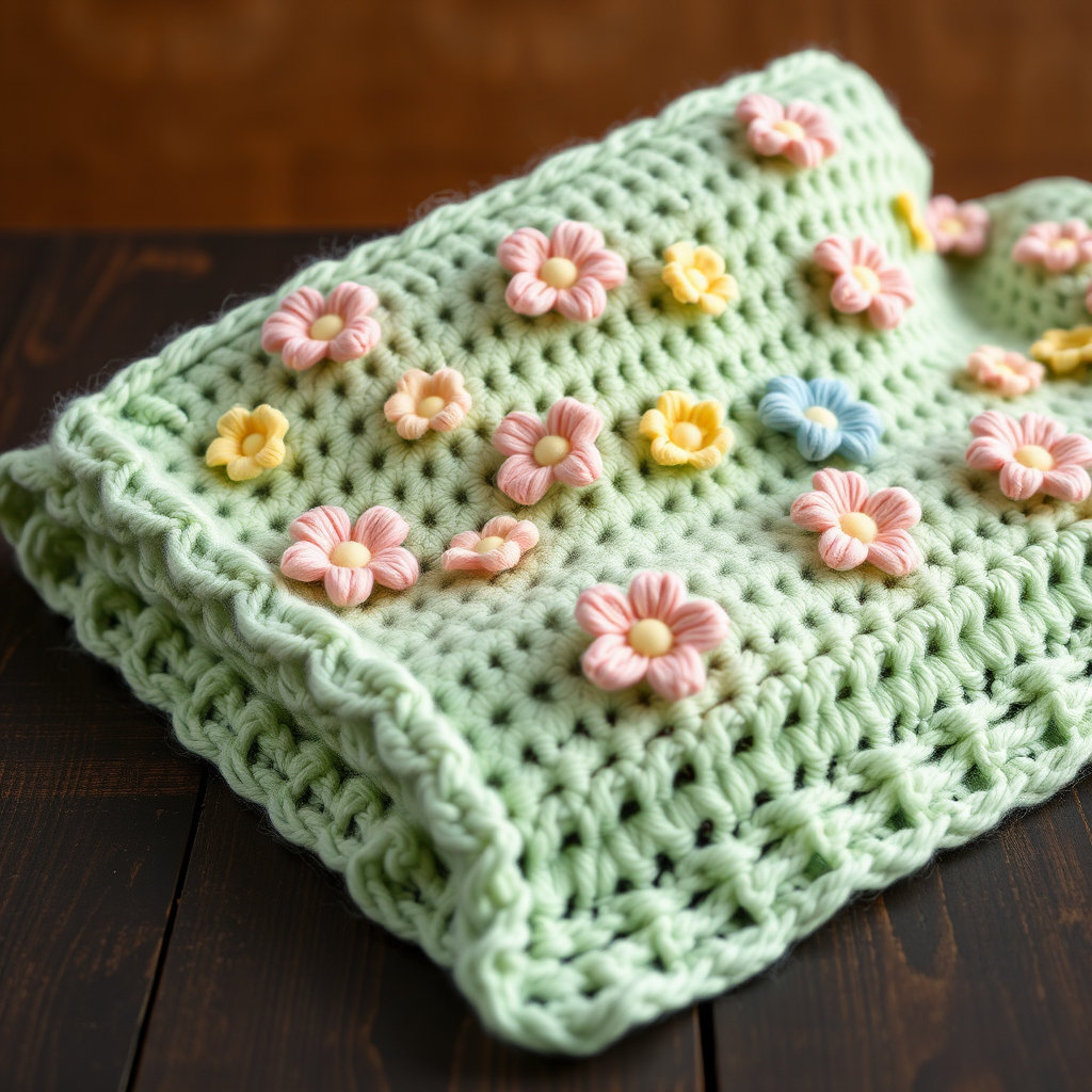 Spring Meadow Blossoms Baby Blanket Free Pattern