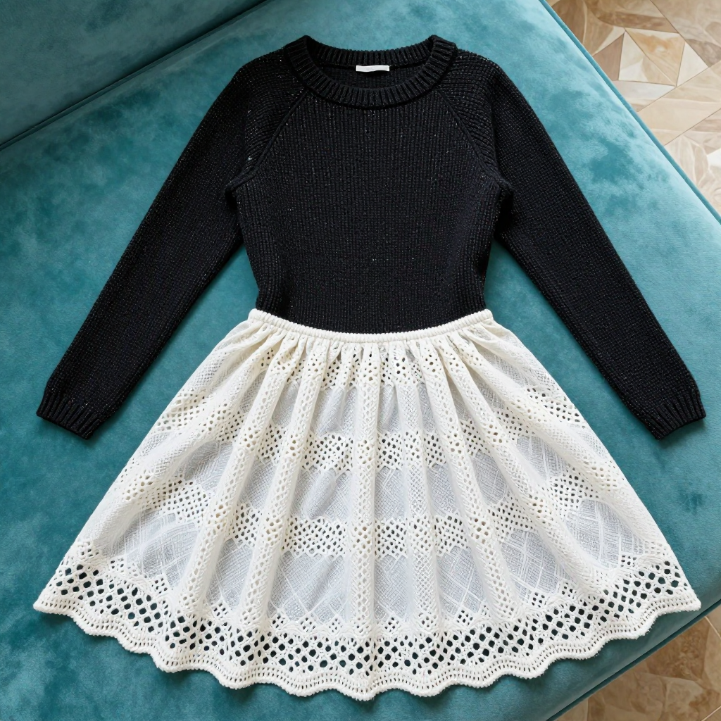 Ballet-Core Chiffon Illusion Overskirt Dress Free Knitting Pattern