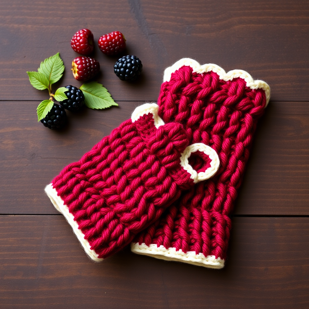 Berry Bramble Toddler Fingerless Gloves Free Pattern – Crocheted Wild Berry Mitts