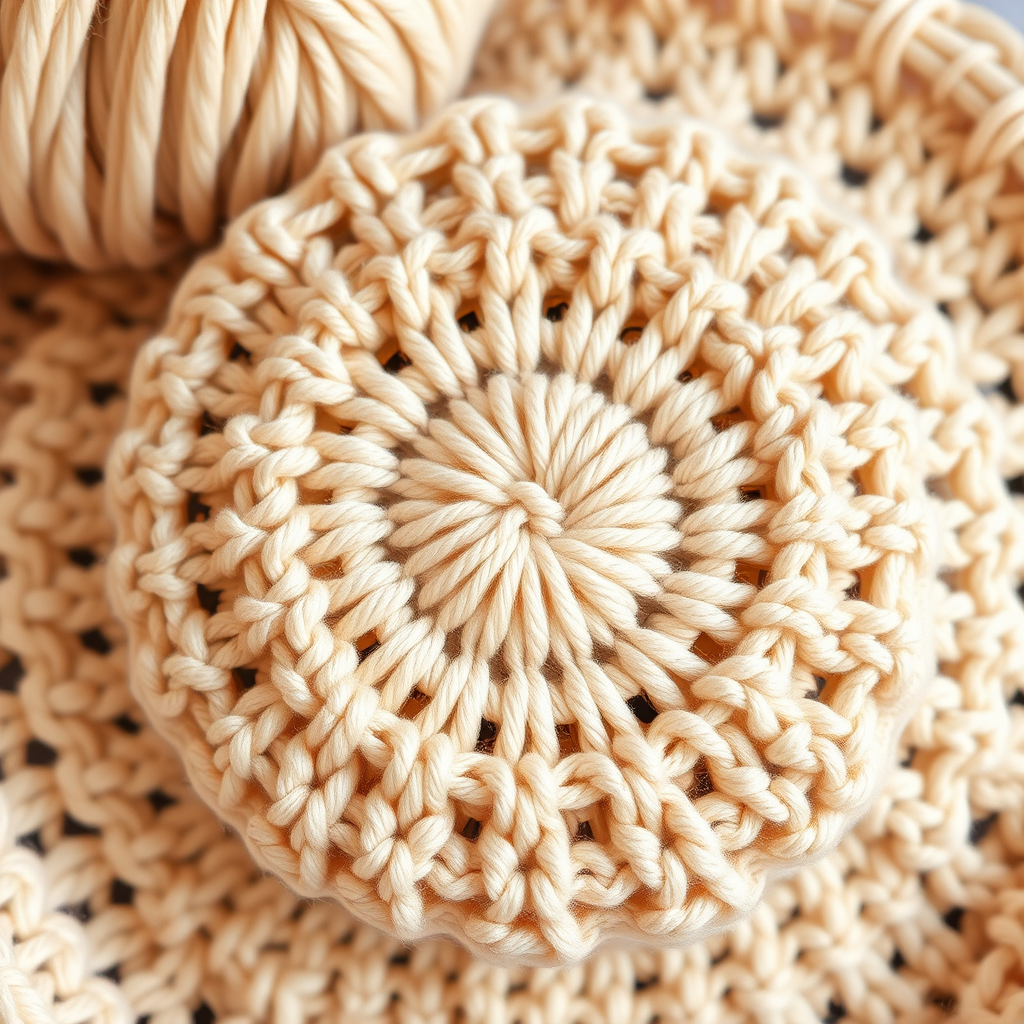 Chunky Crochet Round Cushion Cover