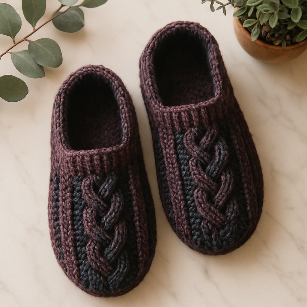 Y2K Moody Dark 3D Textured Slippers - Free Pattern