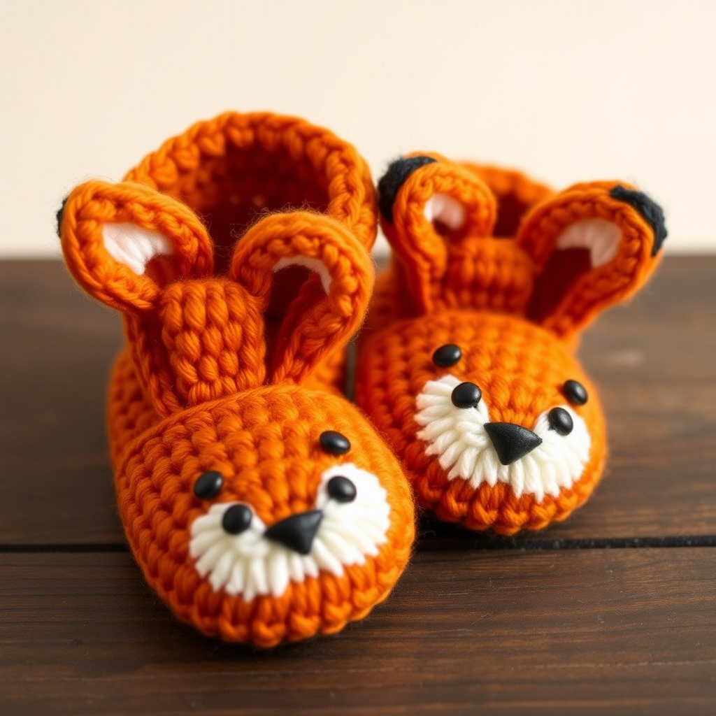 Whimsical Woodland Fox Booties Free Pattern