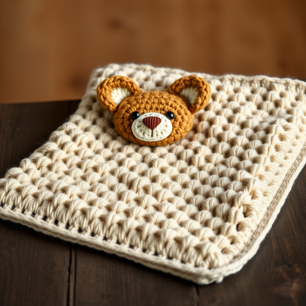 Honeycomb Hideaway Bear C2C Baby Blanket Free Pattern