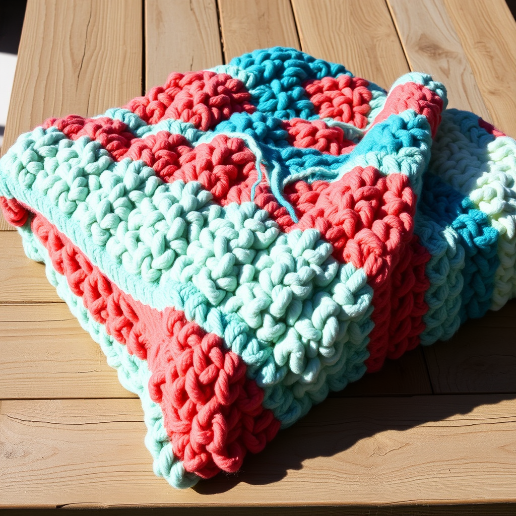 The Coral Reef Chunky Blanket Free Pattern