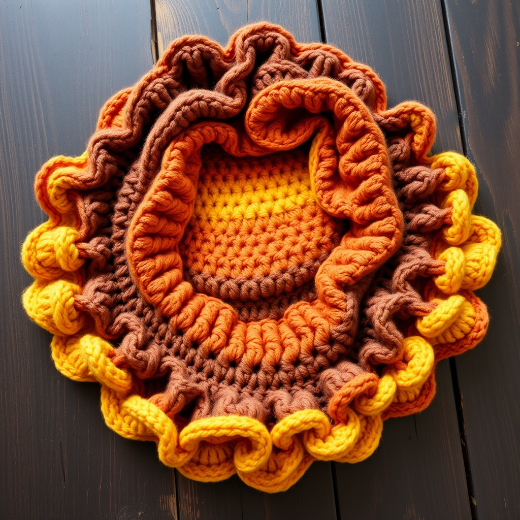 Whispering Dunes Ruffle Scarf Free Pattern – Crochet a Desert Sunset Wrap
