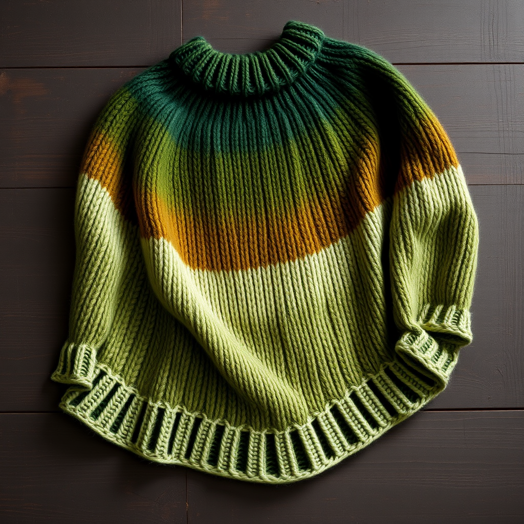 Fade To Green Poncho Free Pattern – Knitted Gradient Wrap