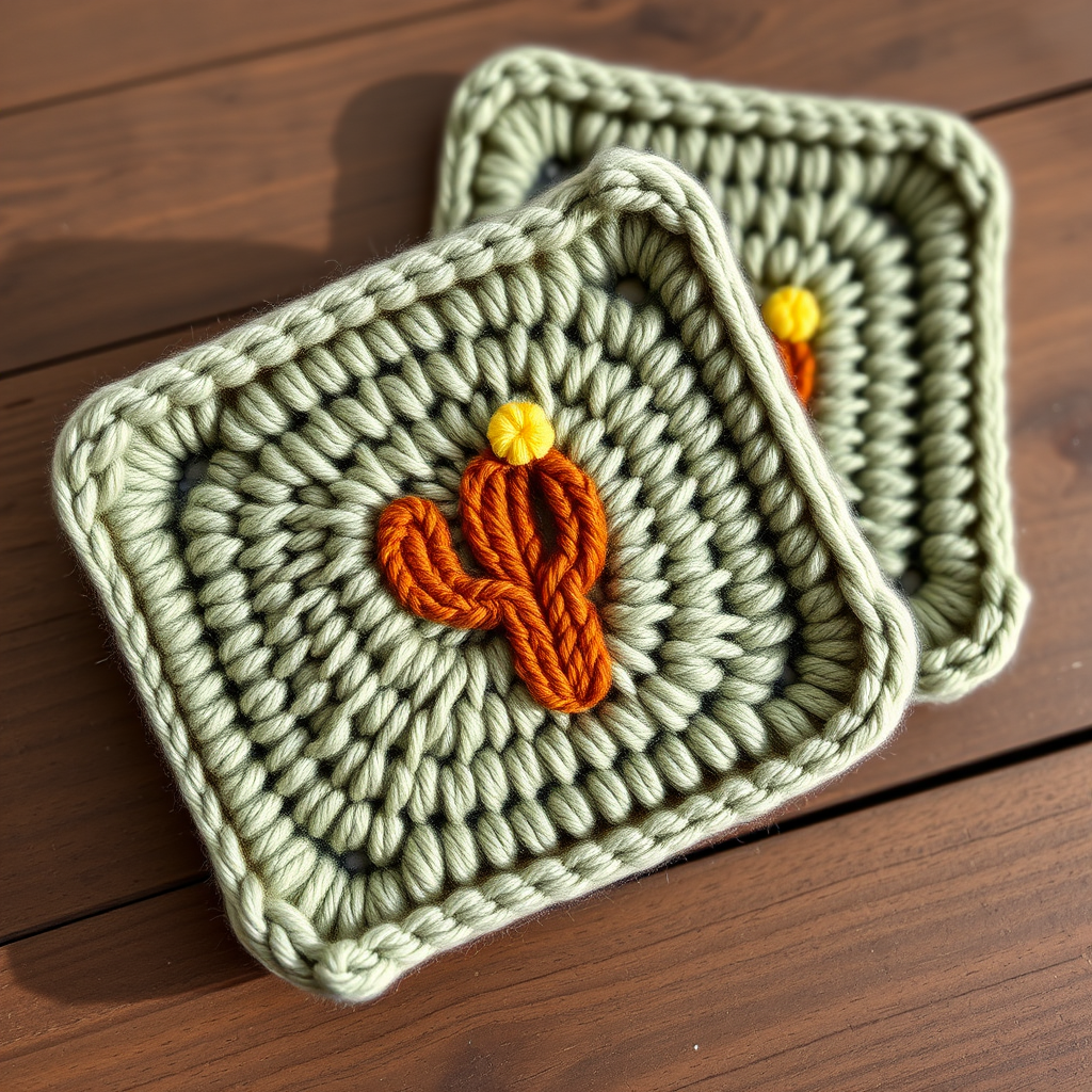 Saguaro Sunset Coaster Set Free Pattern – Knit a Desert Oasis Table Accent