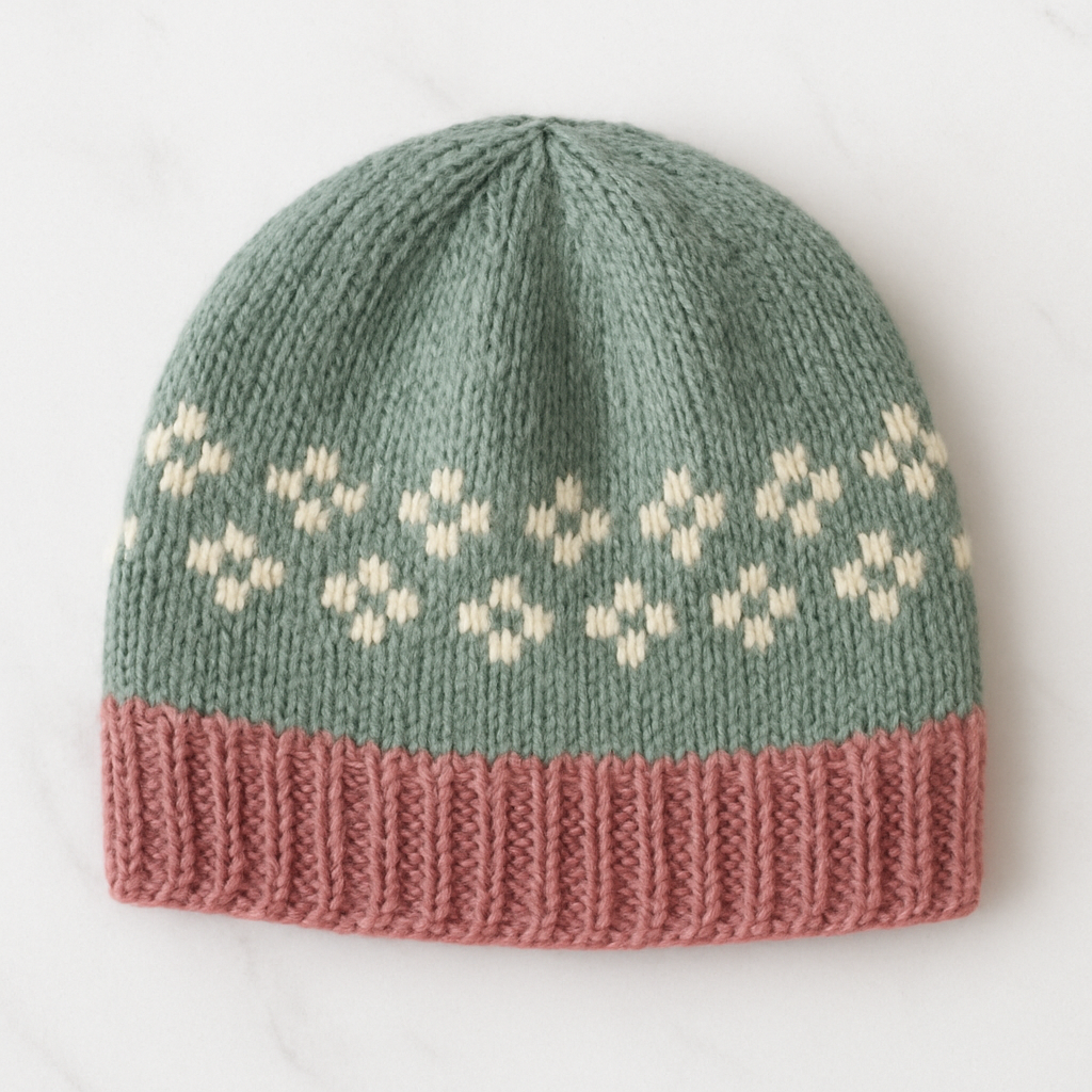 Y2K Floral Vintage Beanie - Free Pattern