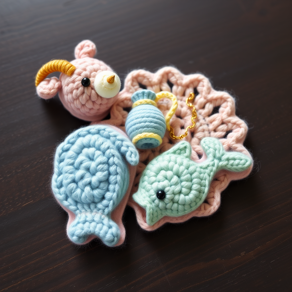 Celestial Zodiac Appliques Free Pattern – Crochet Capricorn, Aquarius & Pisces Charms