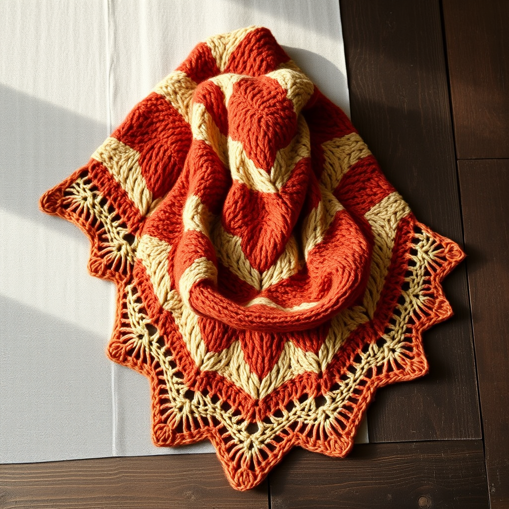 Aurora Dune Mosaic Wrap Free Pattern – Knit a Desert Sunset Shawl