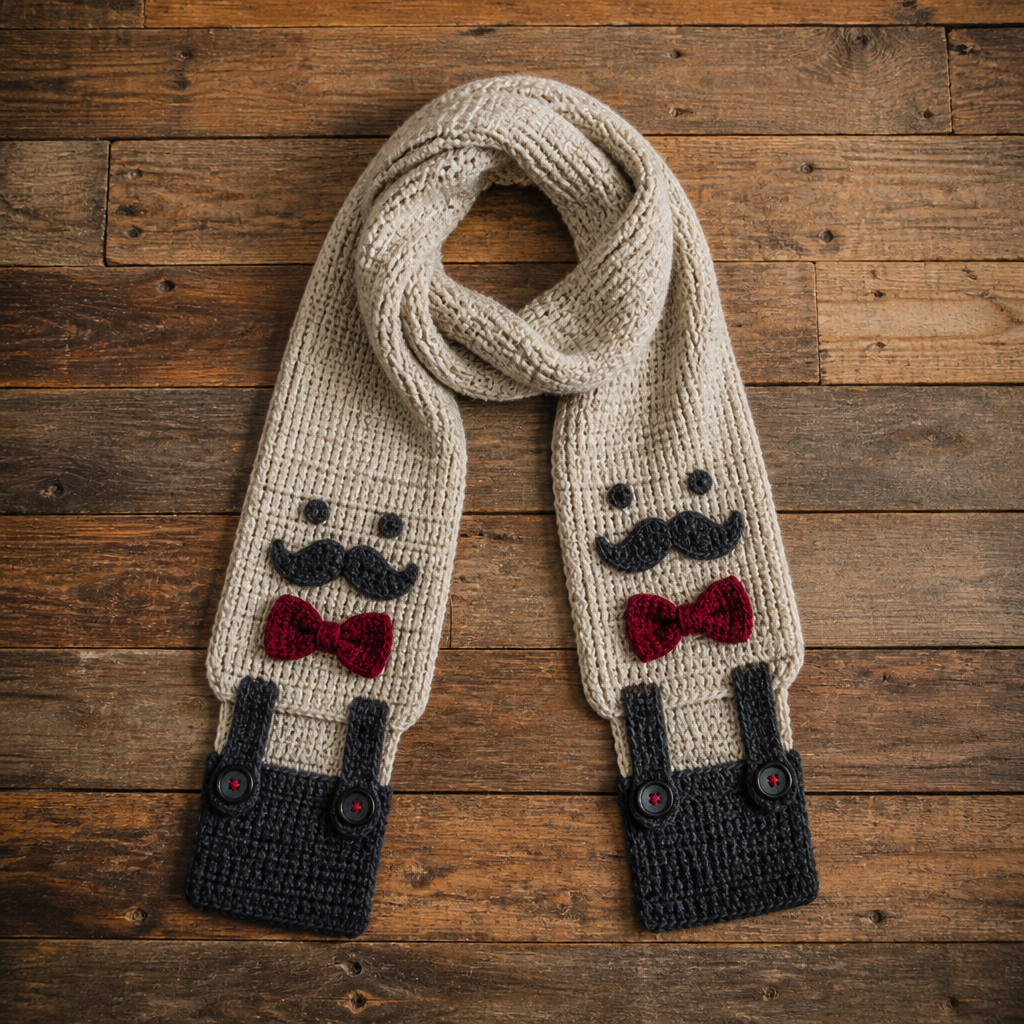 Crochet Cute Dapper Gentleman Scarf Free Pattern