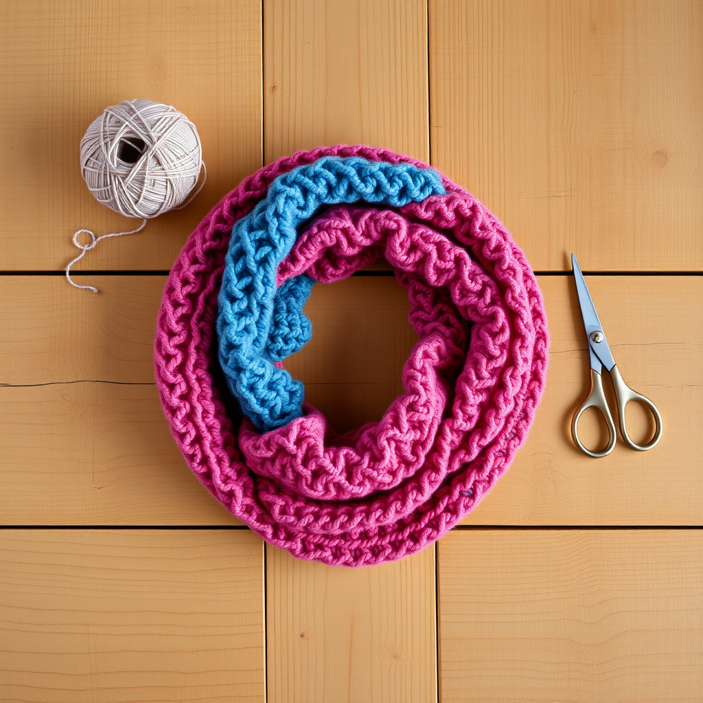 Crochet Textured Infinity Scarf Free Pattern