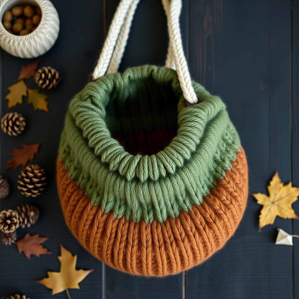 Whispering Pines Tote Free Pattern – A Knitted Forest Floor Basket