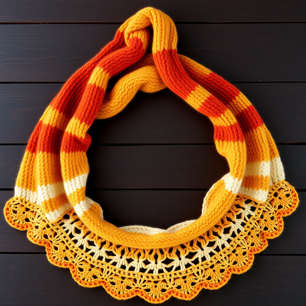 Amber Dune Crescent Wrap Free Pattern – Knit a Sunset-Inspired Boho Scarf