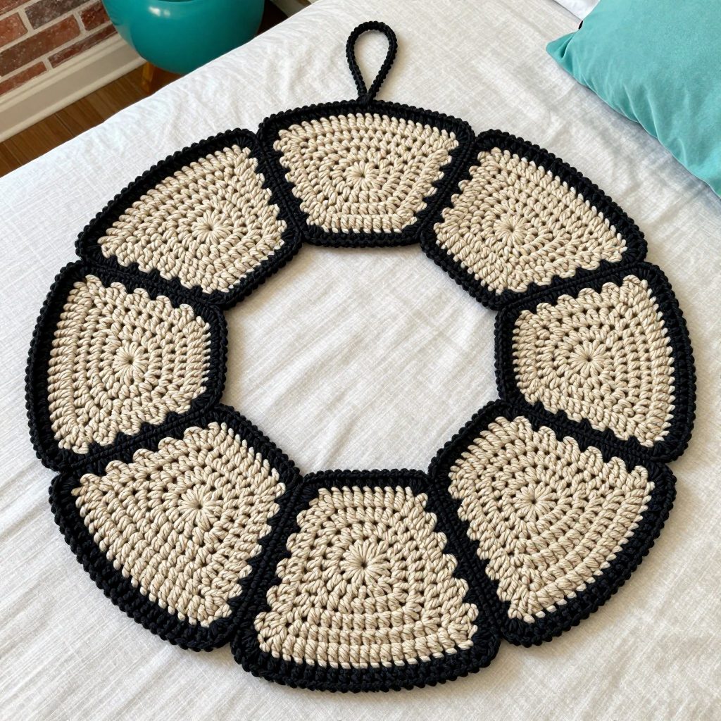 Double-Round Square Wreath Free Crochet Pattern