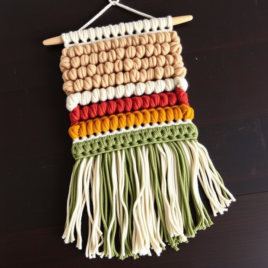 Desert Bloom Woven Wall Hanging Free Pattern – Crochet a Boho Tapestry