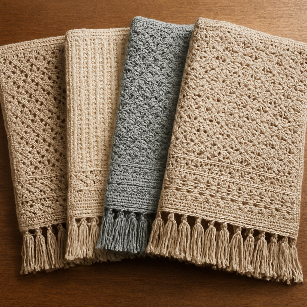 Crochet Elegant Textured Wrap with Twisted Fringe Free Pattern