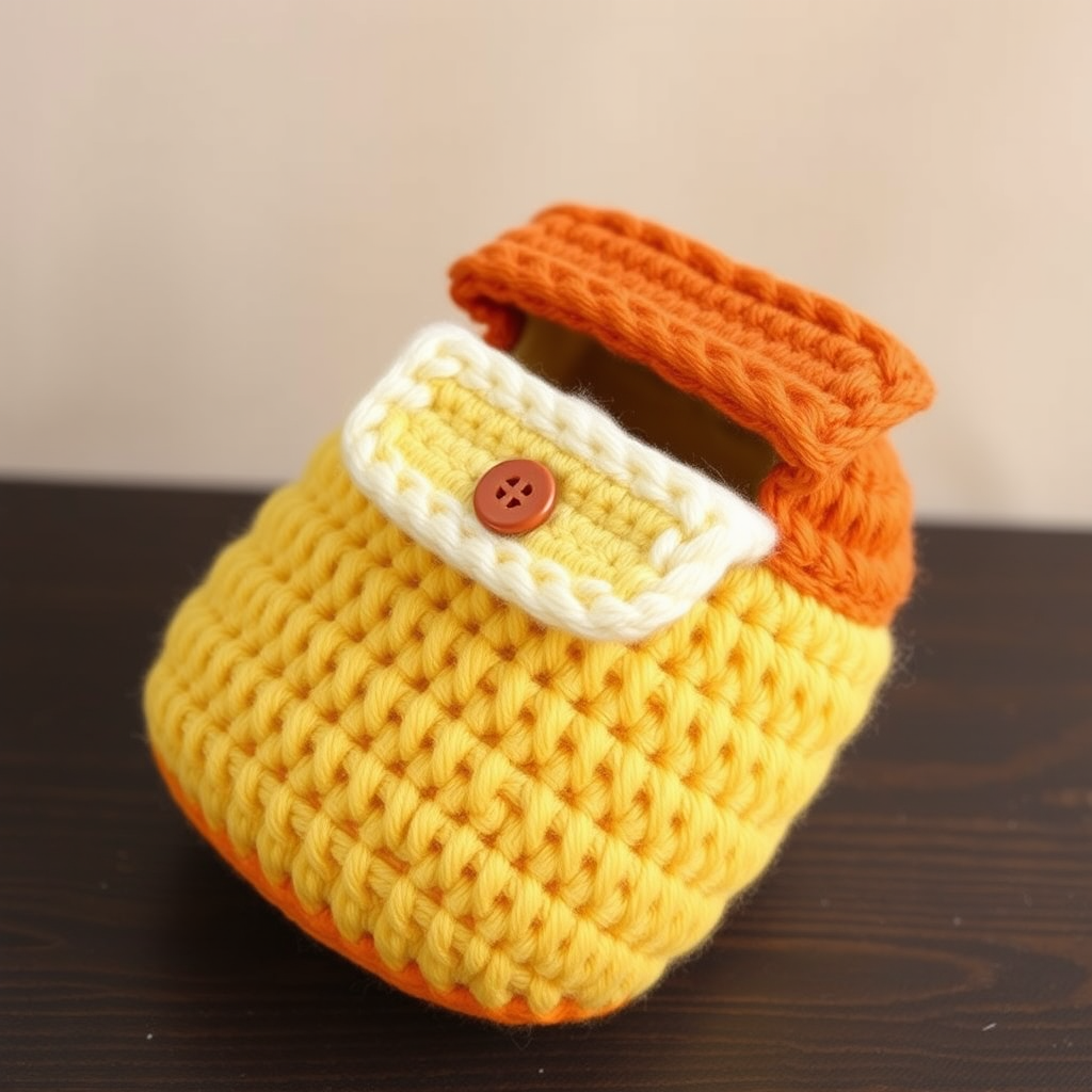 Harvest Moon Candy Corn Pouch Free Pattern – Crochet with Autumn Glow Stripes
